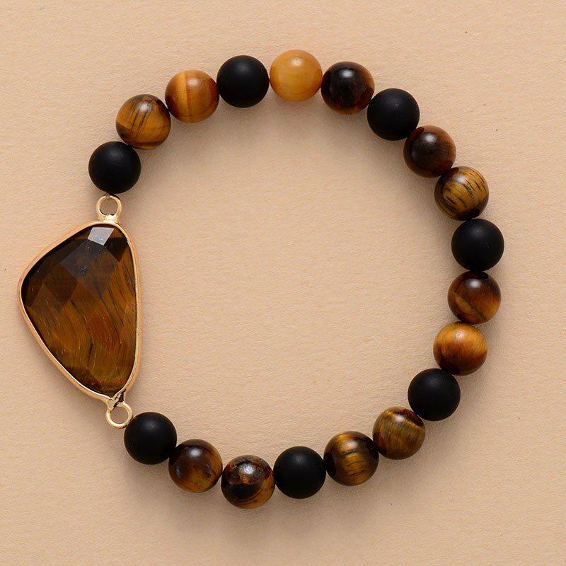 Braccialetto "Essenza Divina" in Occhio di Tigre con Perline