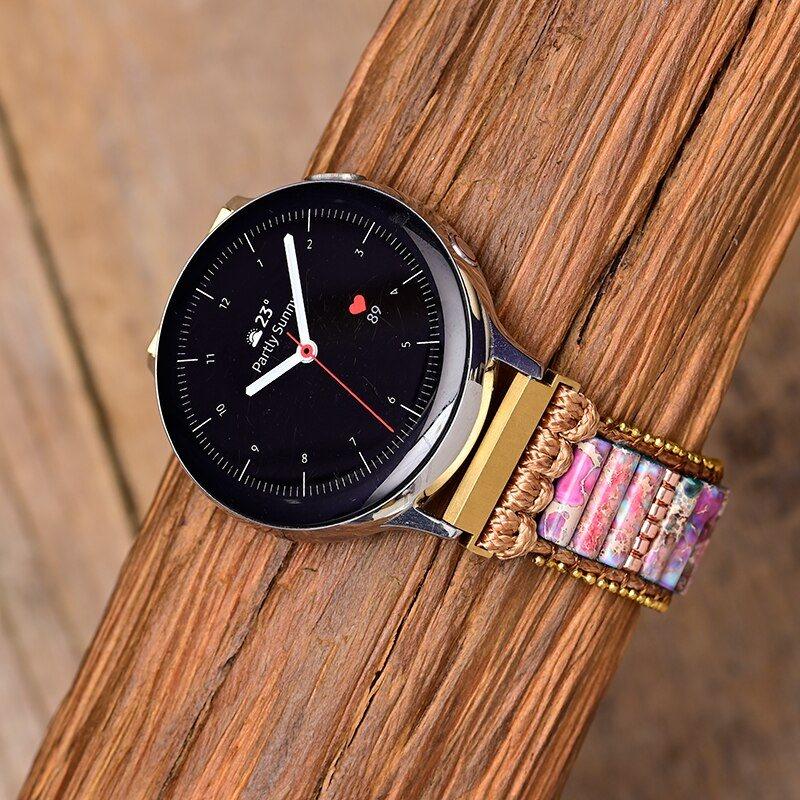 Cinturino per Orologio Samsung "Dea del Crepuscolo" con Pietra Imperatore e Diaspro