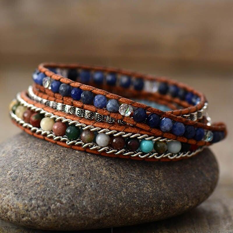 Braccialetto Vintage "Spirito Multistrato" con Sodalite
