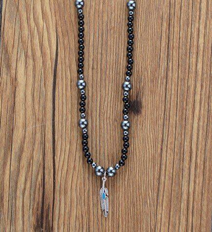 Collana “Equilibrio Mentale” con Rosario e Foglie di Ematite