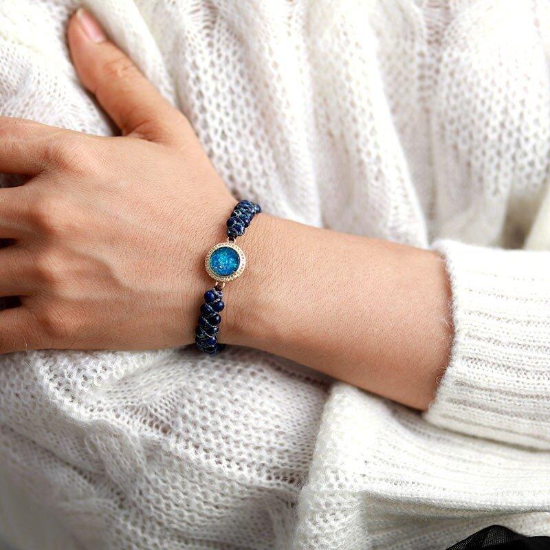 Braccialetto Intrecciato "Serenità Naturale" con Opale e Diaspro