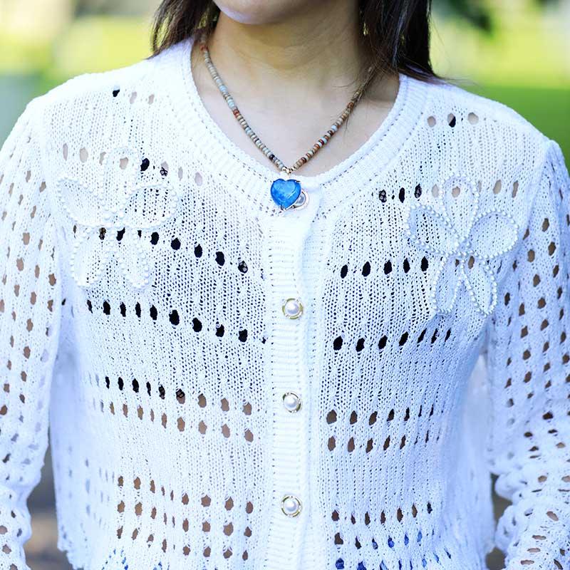 Ciondolo Cuore "Tempeste Notturne" in Apatite e Labradorite con Perline di Diaspro