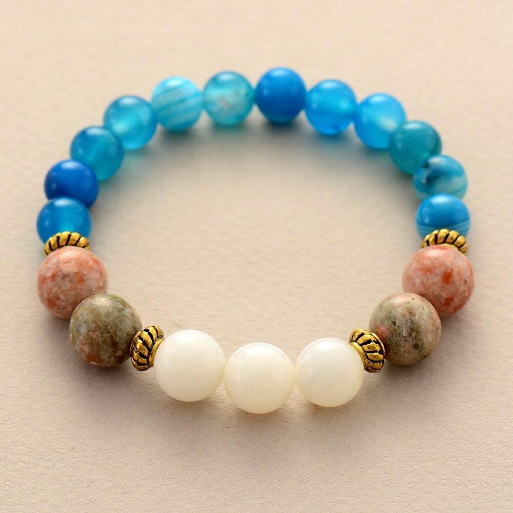 Braccialetto Yoga "Sussurri d’Oceano" con Perle Blu