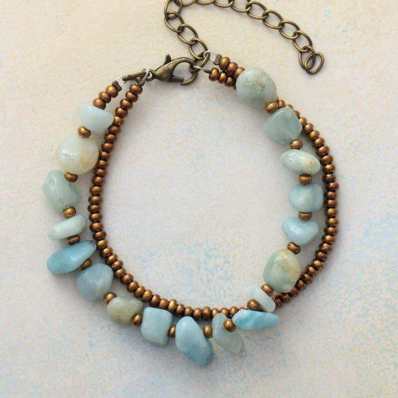 Bracciale "Cuore Protetto" con Apatite e Amazzonite