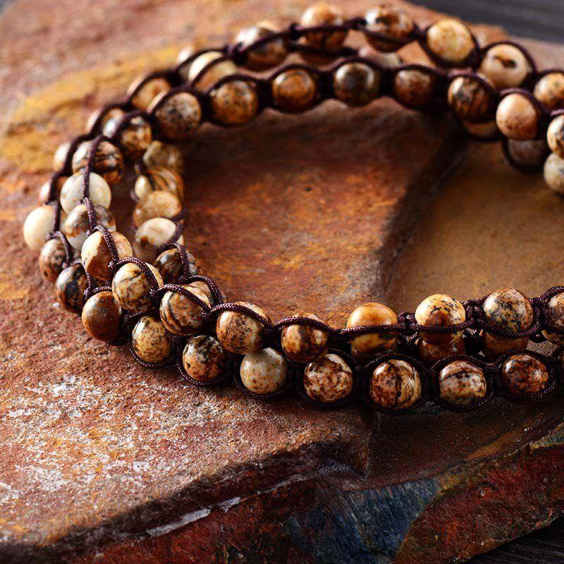 Collana in Diaspro "Benedizioni Generose" con Ciondolo Hamsa