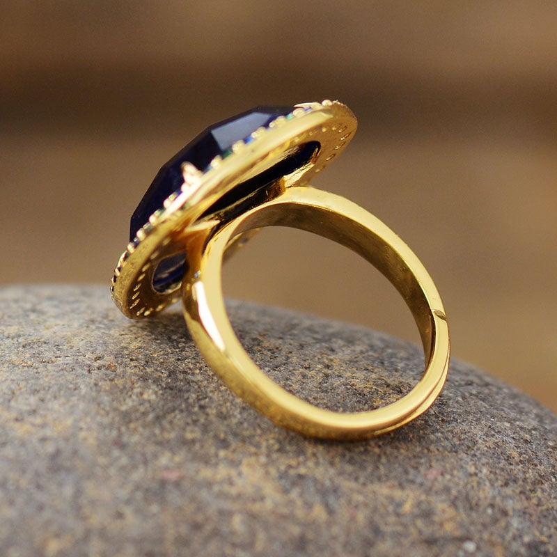 Anello Cocktail "Lusso Celeste" in Sodalite