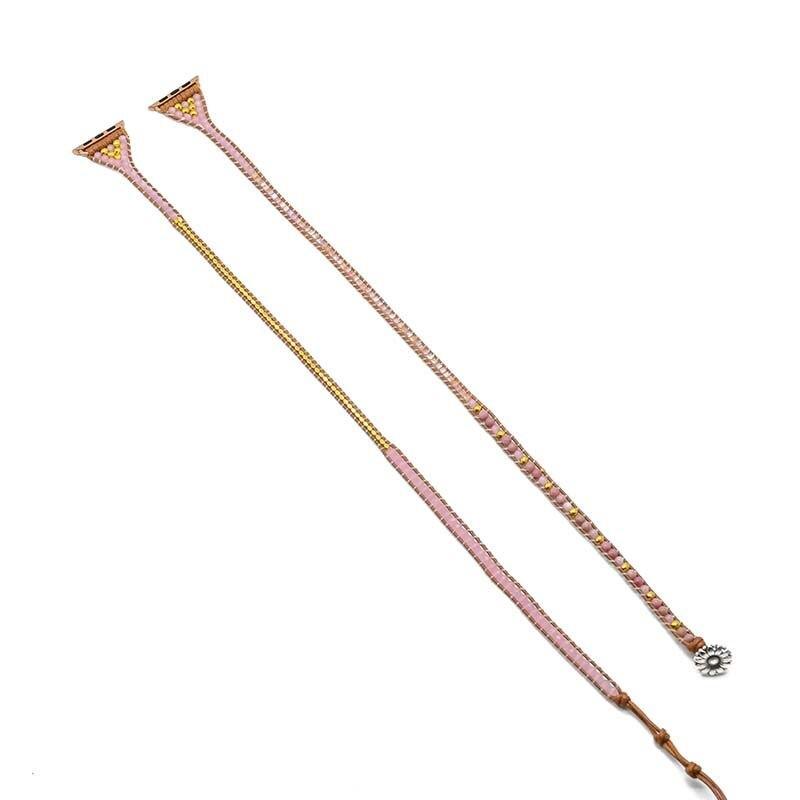 Cinturino Dorato per Apple Watch con Quarzo Rosa