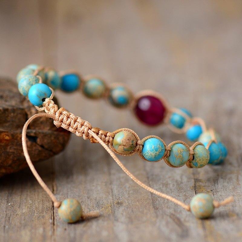 Braccialetto "Legame Sincero" con Perle di Diaspro Imperiale