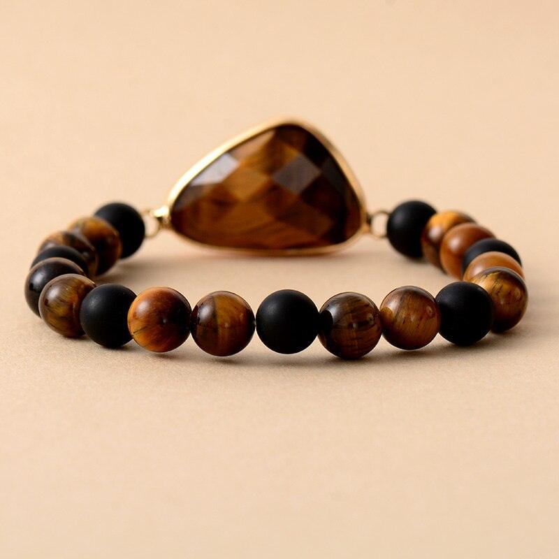 Braccialetto "Essenza Divina" in Occhio di Tigre con Perline