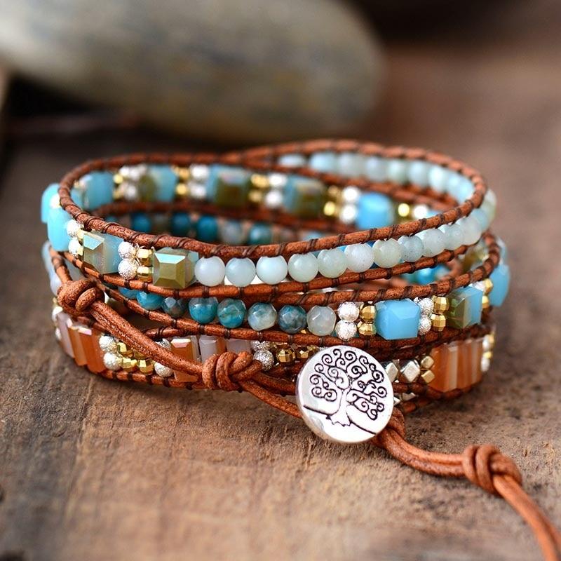 Bracciale Vintage a 5 Strati con Simbolo dell'Albero della Vita
