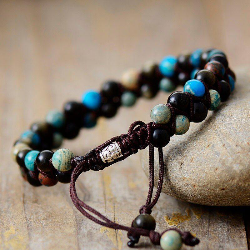 Bracciale "Rinascita Audace" in Diaspro e Occhio di Tigre