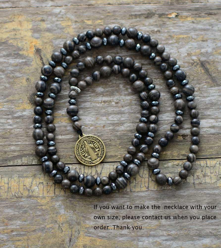 Collana “Protezione Divina” con Diaspro e Onice Nera