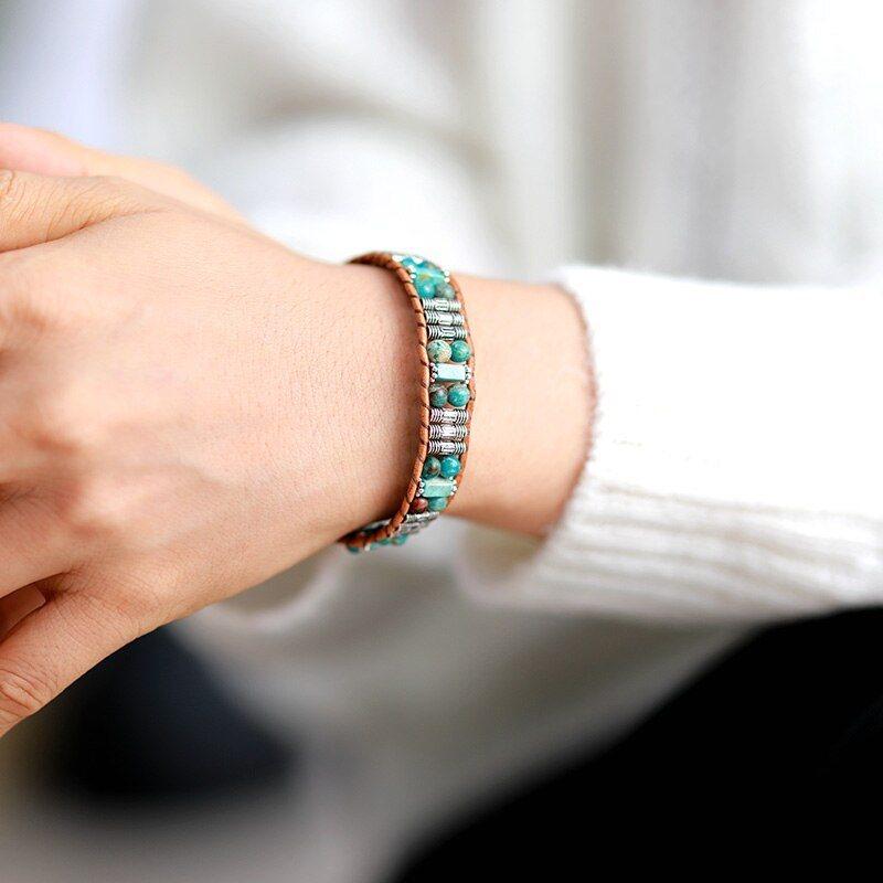 Bracciale "Slancio Vitale" con Perline in Diaspro