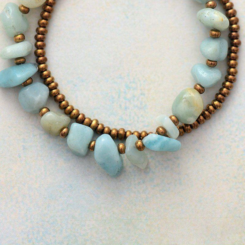 Bracciale "Cuore Protetto" con Apatite e Amazzonite