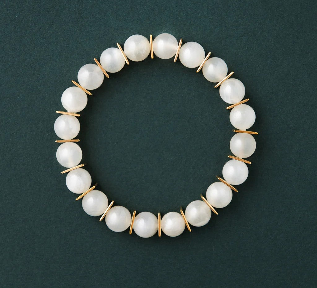Bracciale rinfrescante in pietra di luna ed ematite