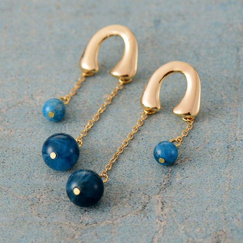 Orecchini “Sogni Dorati” in Perle e Apatite