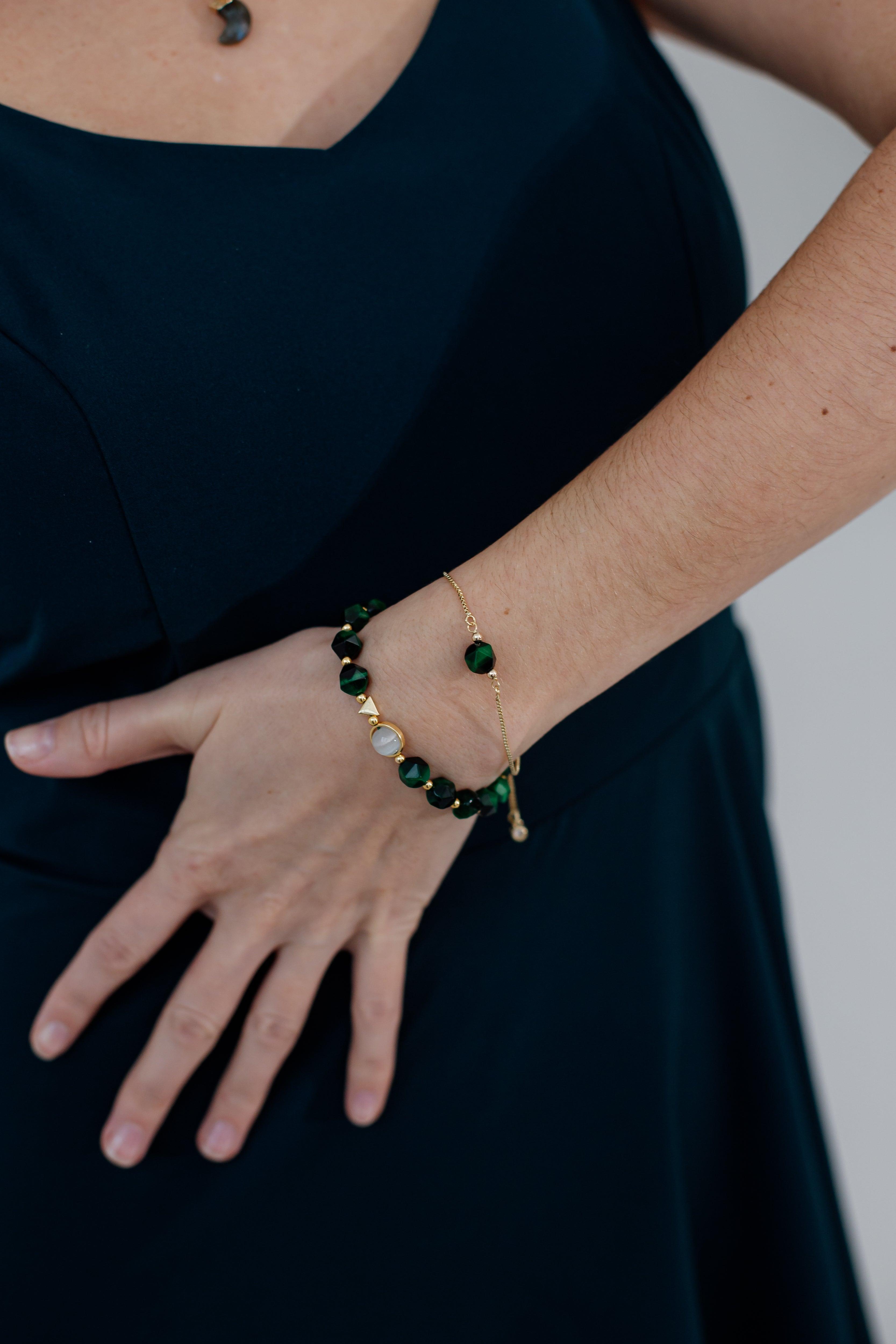 Braccialetto "Luce Naturale" in Cristallo di Rocca Verde Chiaro