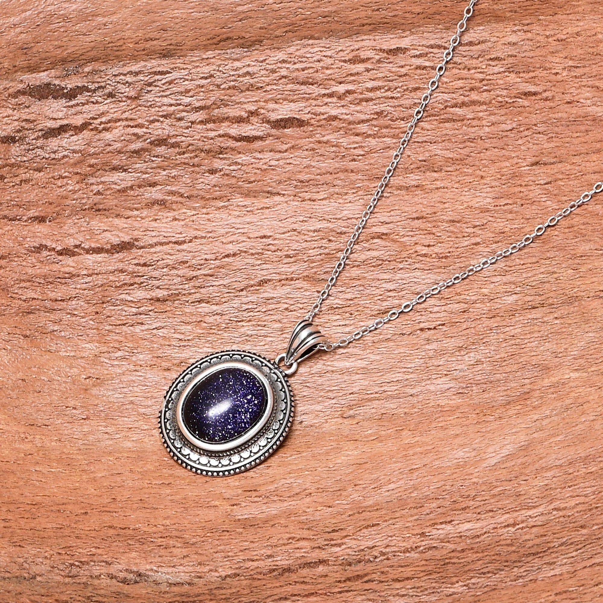 Collana "Pura" con Arenaria Blu, Magia della Notte Stellata