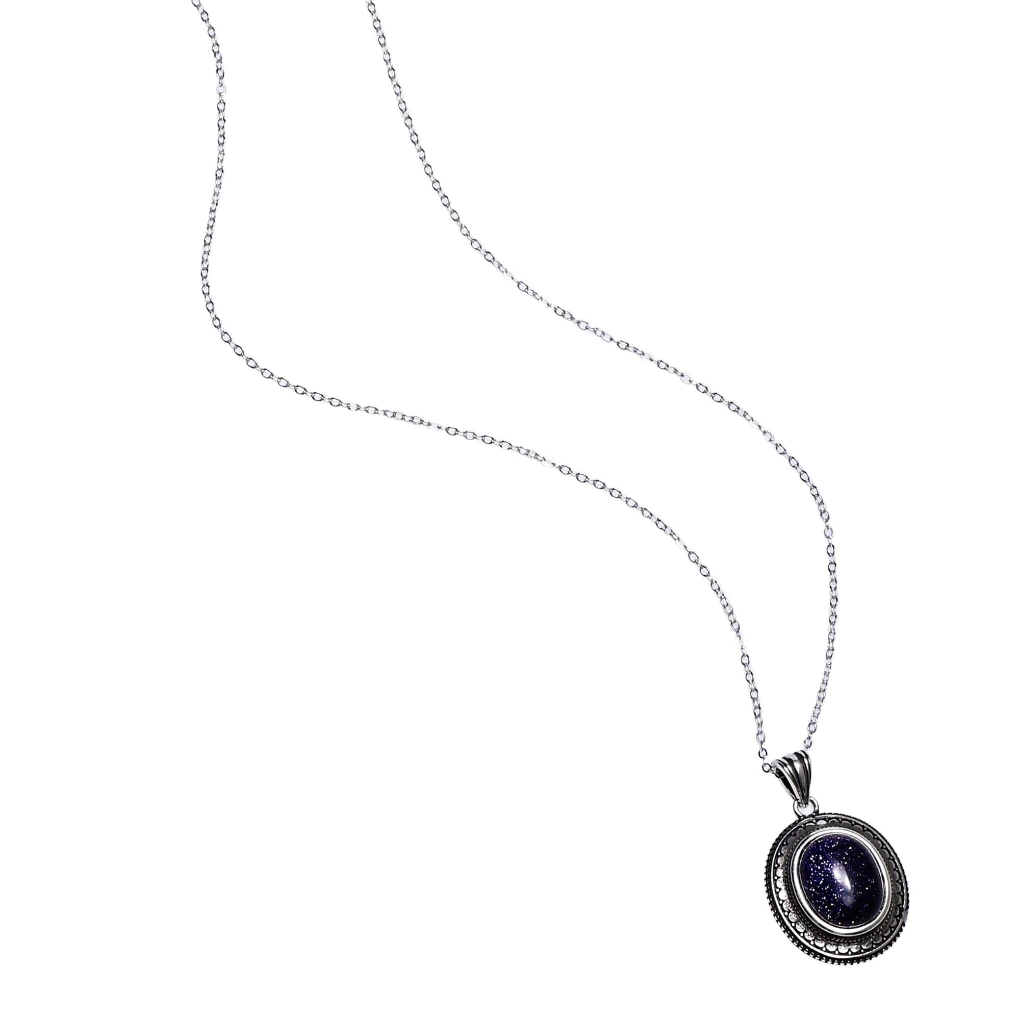Collana "Pura" con Arenaria Blu, Magia della Notte Stellata