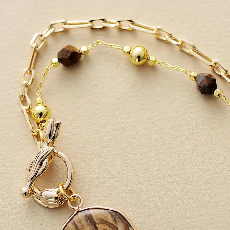 Collana in Ametista e Diaspro “Sinfonia di Rose Incantate”