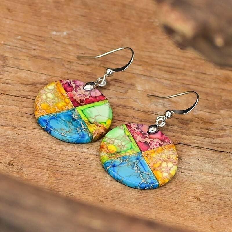 Orecchini "Eleganza Regale" in Diaspro a Quattro Riquadri