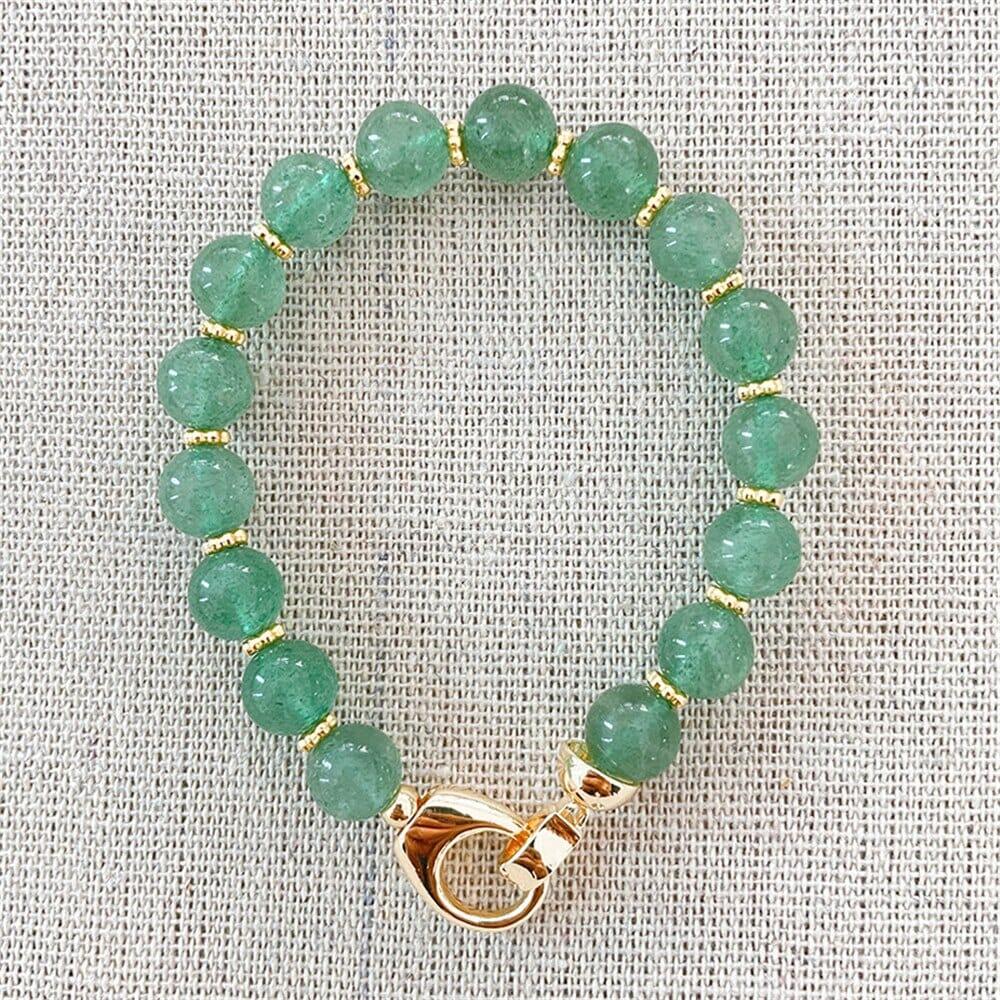 Bracciale "Sogni d’Amore" in Quarzo Verde e Fragola