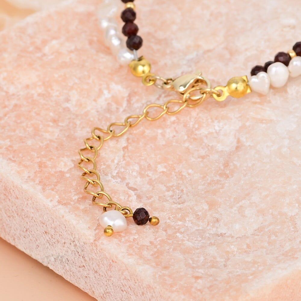 Bracciale “Richiamo degli Spiriti Antichi” con Perle e Occhio di Tigre Rosso