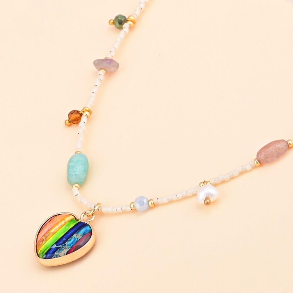 Collana “Essenza d’Amore Eterna” con Cuore in Pietra Naturale