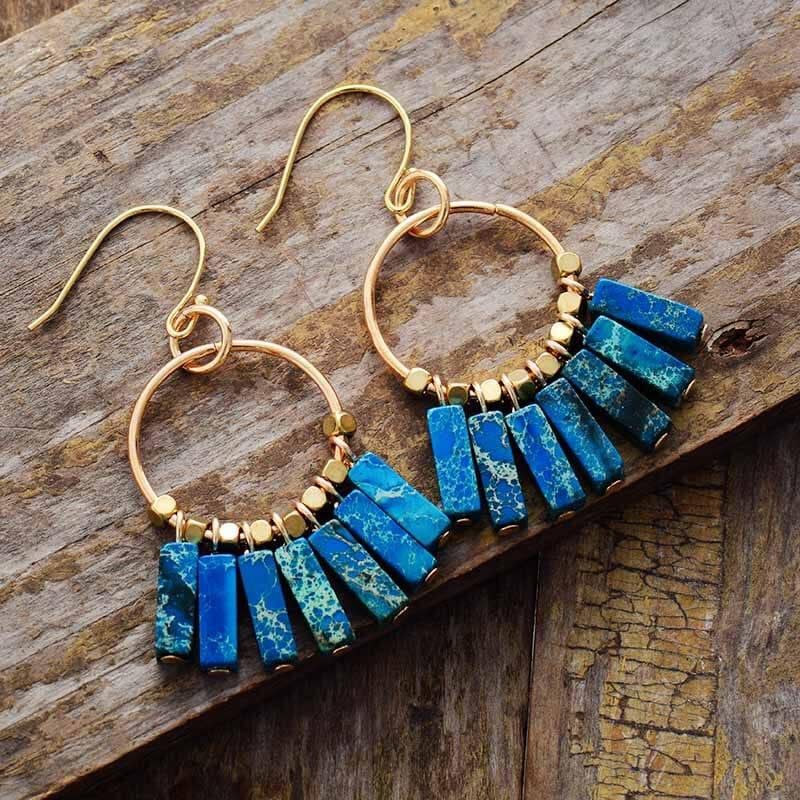 Orecchini "Esplosione di Colore" Bohemien con Gemme Naturali