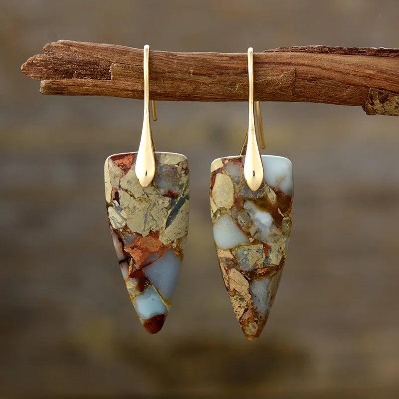 Orecchini a Cascata in Diaspro "Mistero Luminoso"