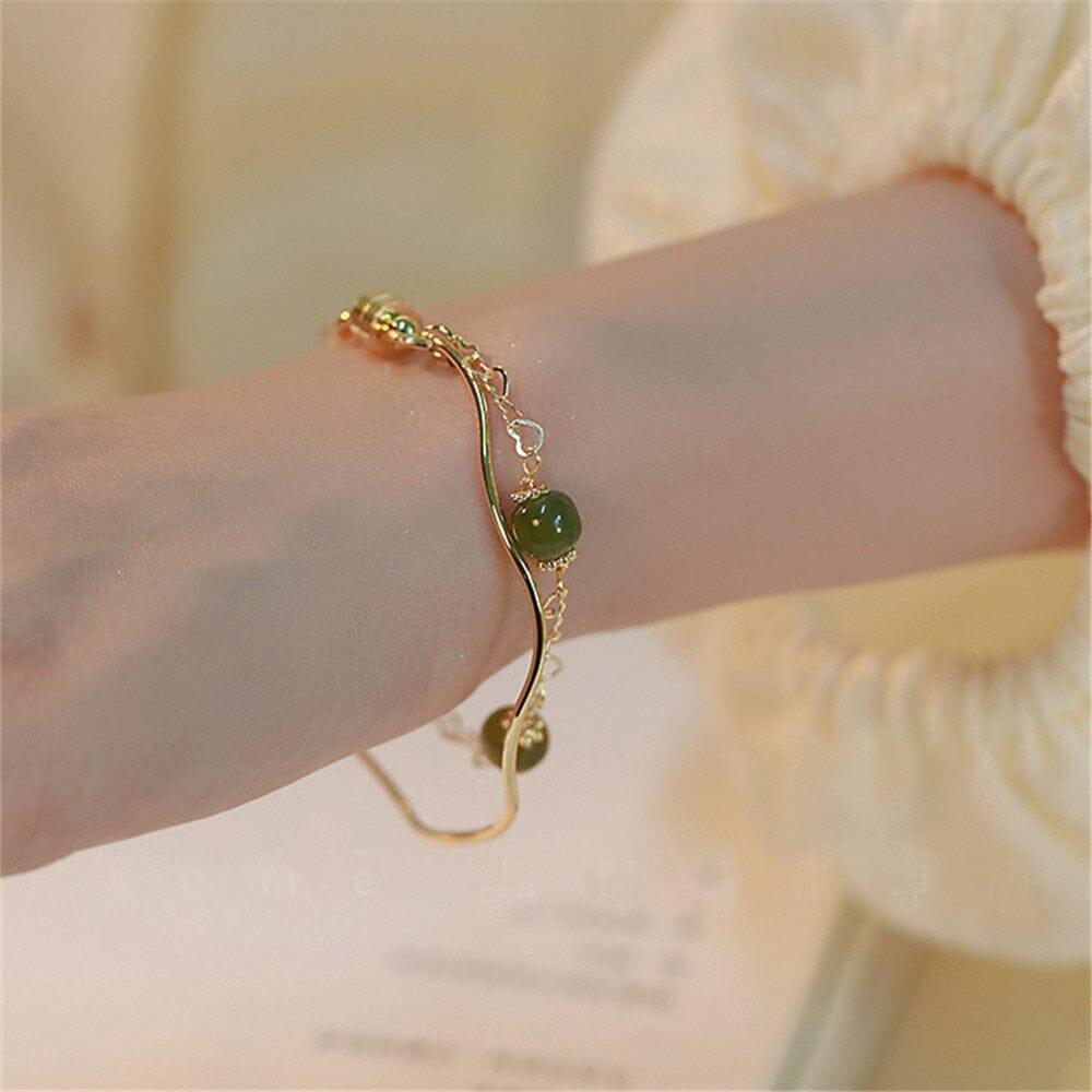 Bracciale "Benedizioni Preziose" in Giada Verde