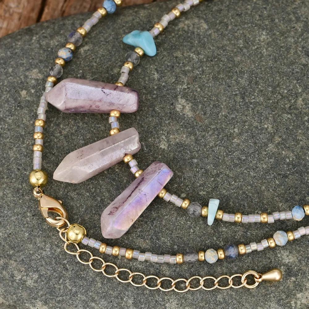 Collana in Acquamarina e Diaspro “Isola della Pace”