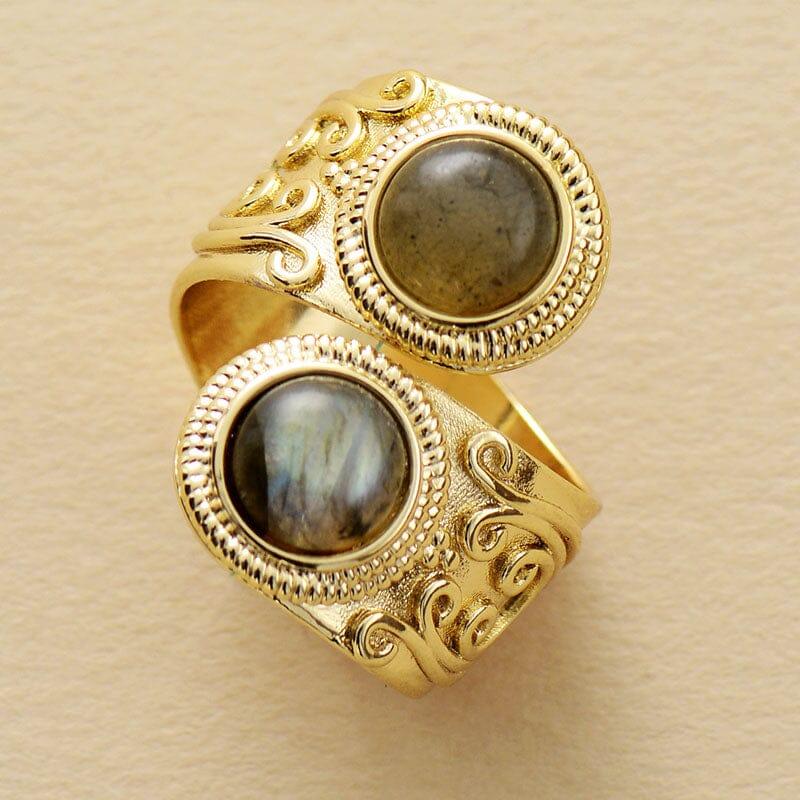 Anello Bohemien con Gemme Gemelle