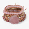 Bracciale dorato con quarzo rosa elegante