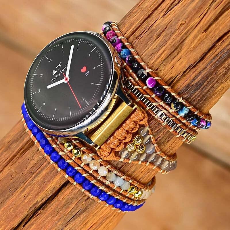 Cinturino per Orologio Samsung "Visione Cristallina" con Agata, Howlite e Ematite