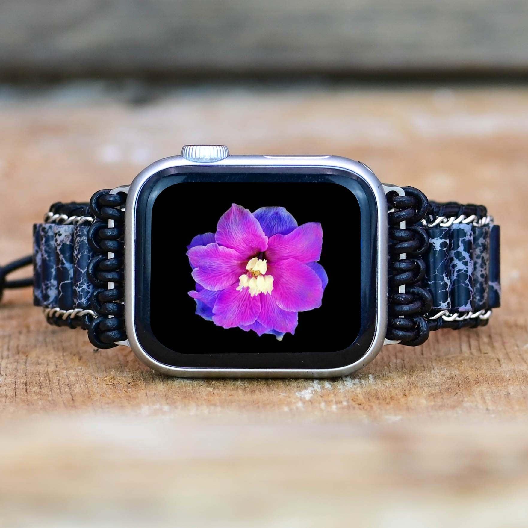 Cinturino per Apple Watch "Imperiale Armonia Indaco" in Diaspro