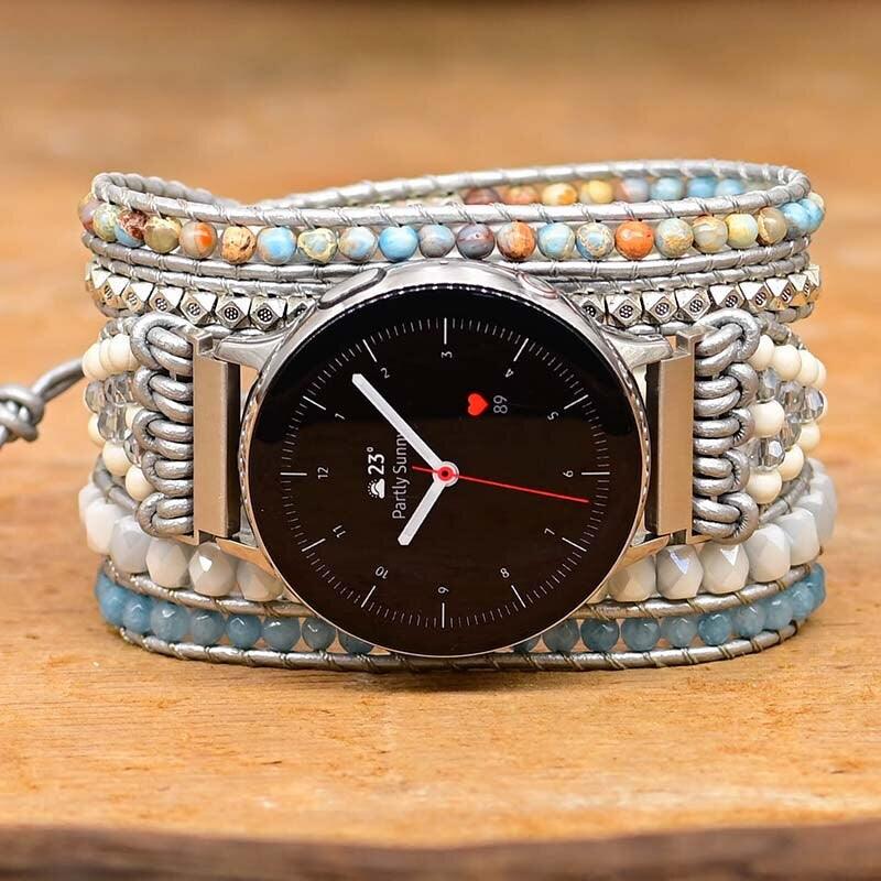 Cinturino "Essenza Minerale" per Orologio Samsung con Agata e Diaspro