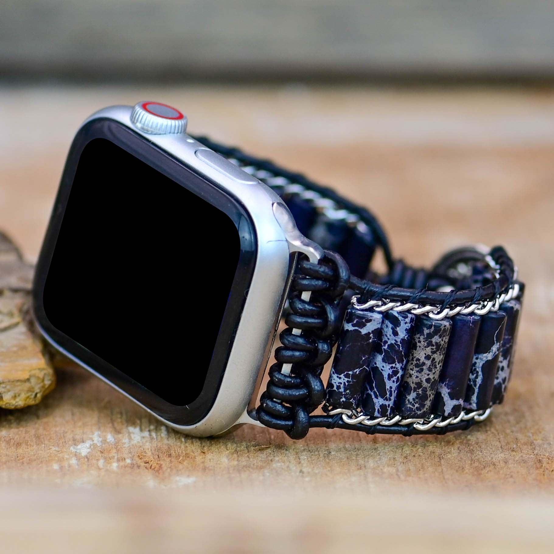 Cinturino per Apple Watch "Imperiale Armonia Indaco" in Diaspro