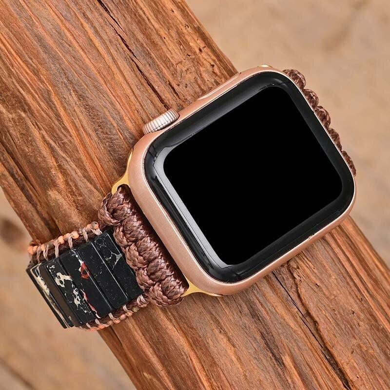 Cinturino per Apple Watch "Nobile Eleganza" in Diaspro Regale e Ebano