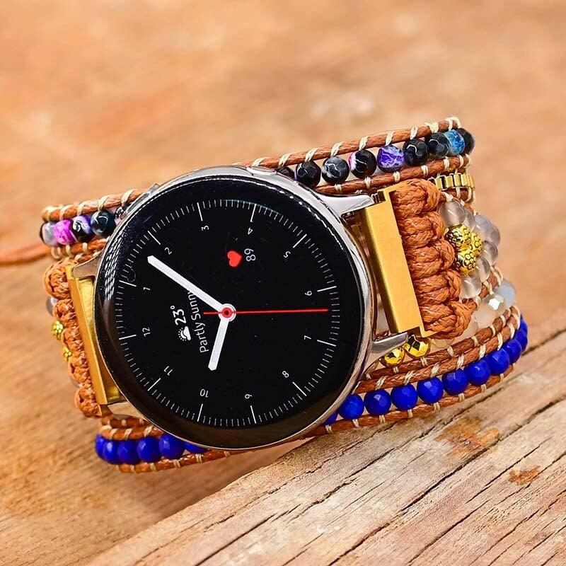 Cinturino per Orologio Samsung "Visione Cristallina" con Agata, Howlite e Ematite