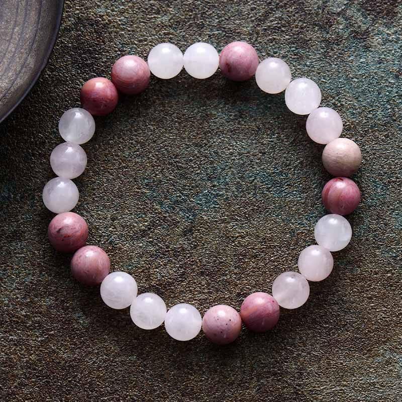 Set Mala in Quarzo Rosa e Rodonite “Amore Beato”