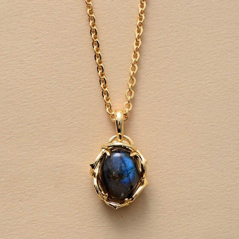 Collana "Aura Mistica" con Pietra di Luna, Ametista e Labradorite