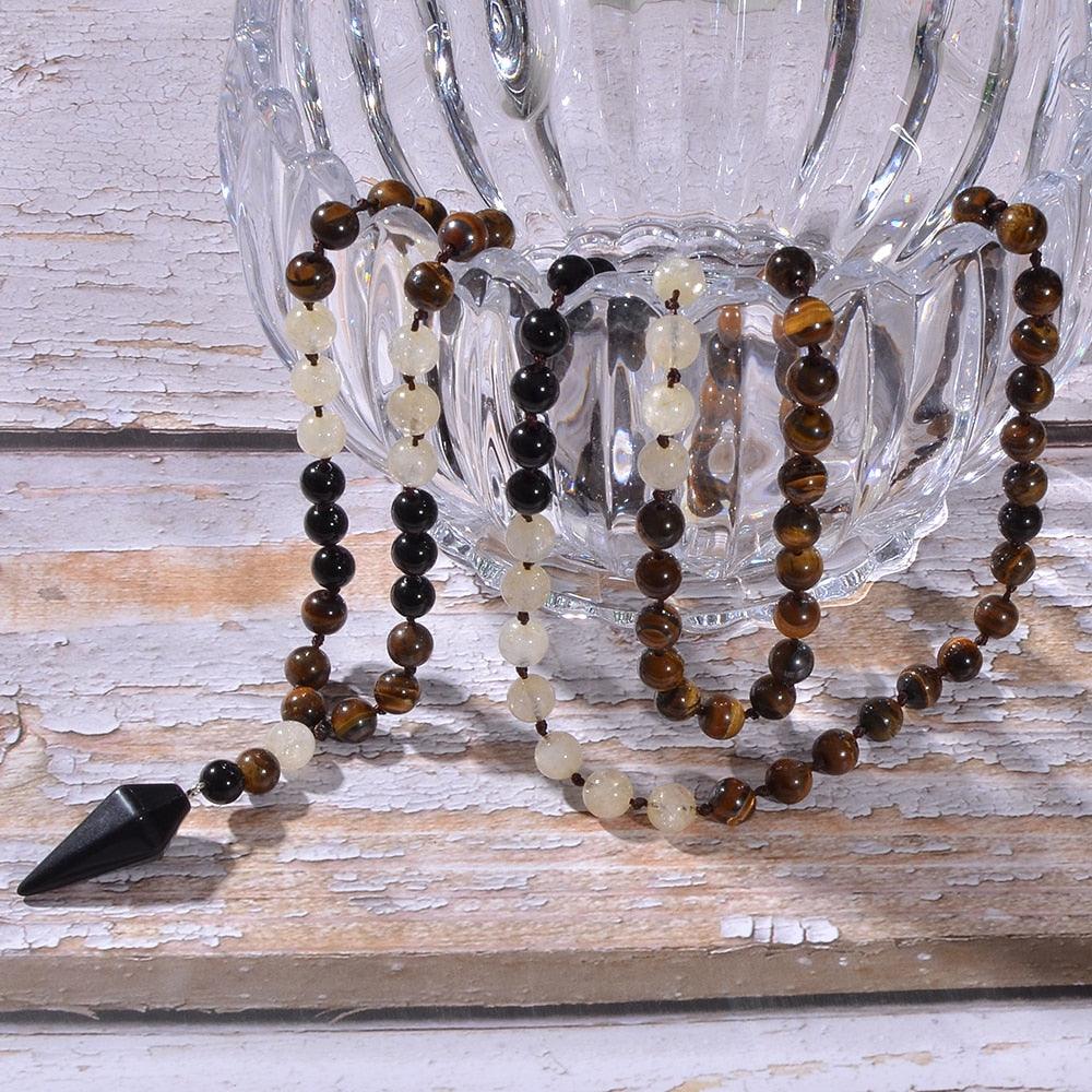 Collana "Opulenza Spirituale" con Pietre Naturali Mala