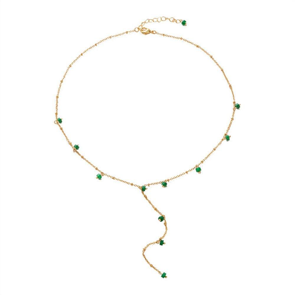 Collana "Goccia di Prosperità" in Giada Verde Scintillante