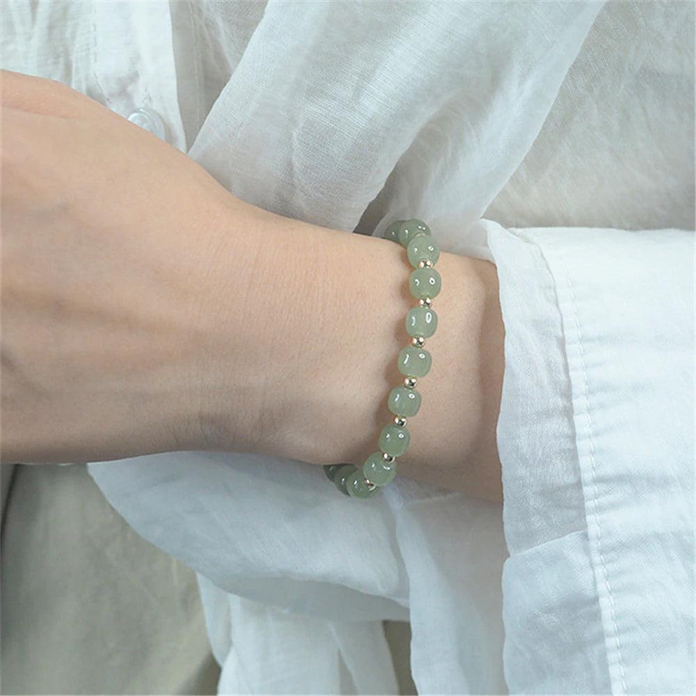 Bracciale Dorato "Splendore di Giada" con Giada Hetian