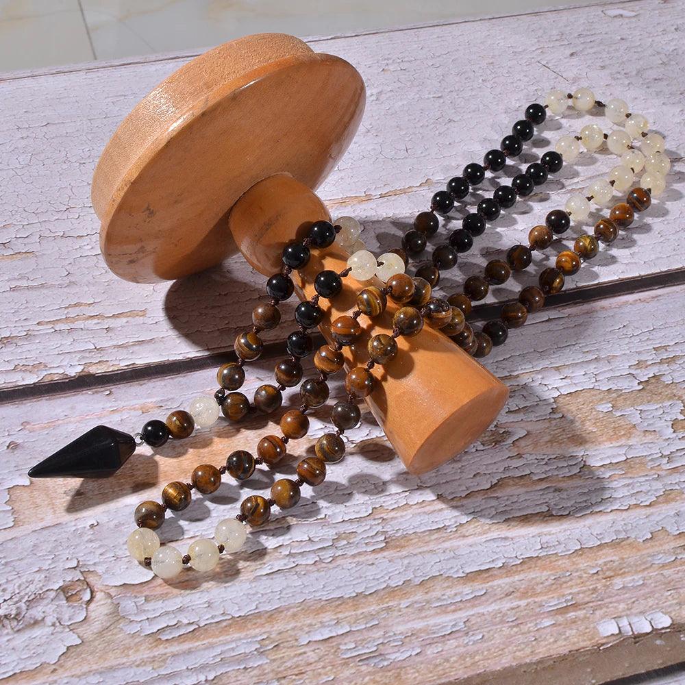 Collana "Opulenza Spirituale" con Pietre Naturali Mala