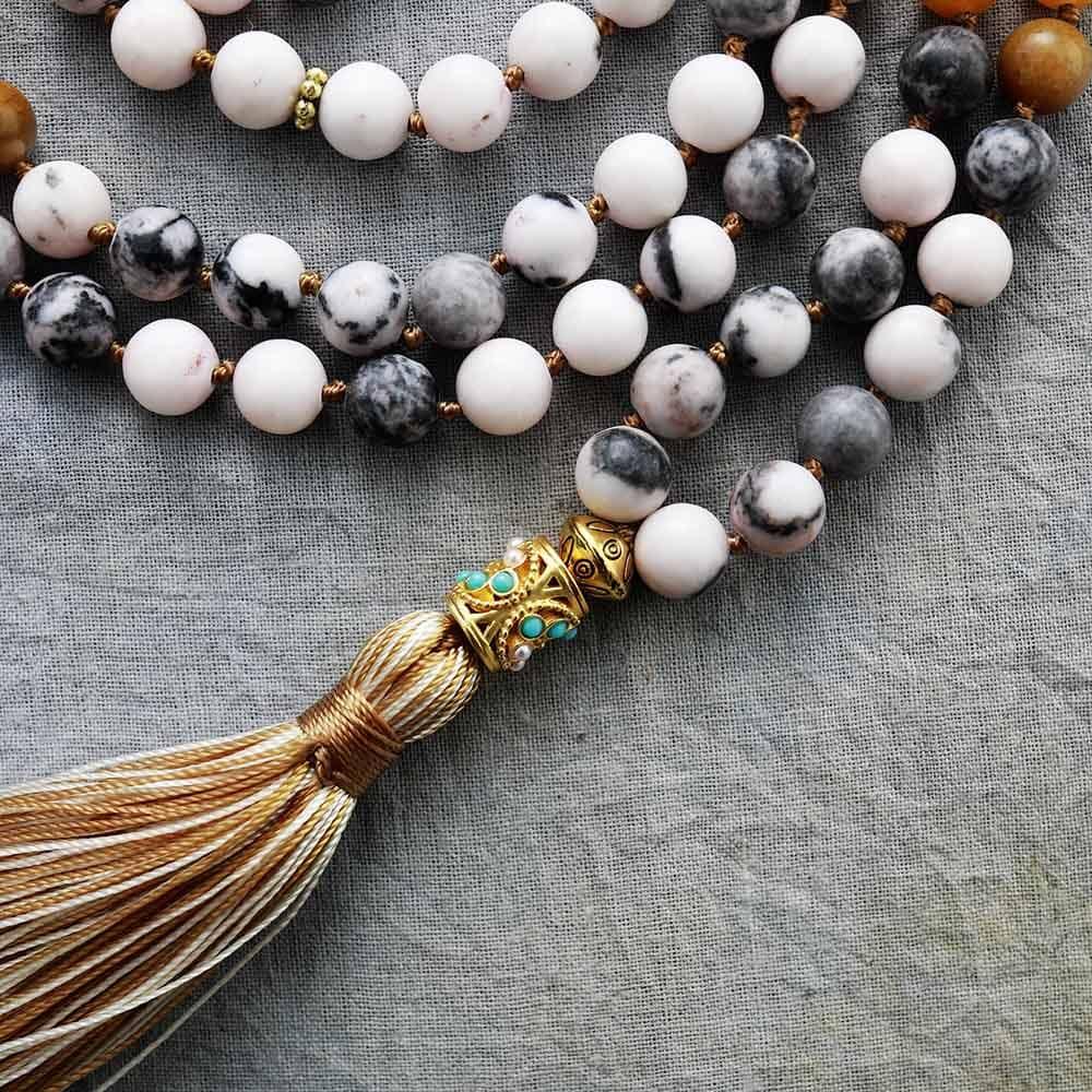 Collana Mala in Giada e Diaspro “Sentiero Sacro”