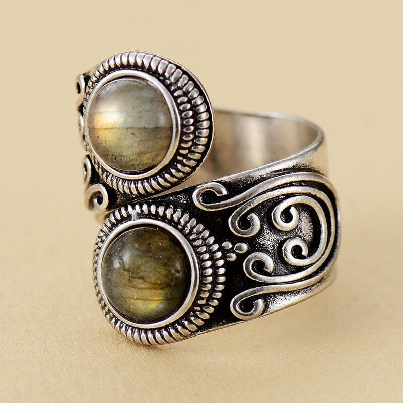 Anello Bohemien con Gemme Gemelle