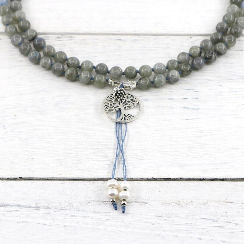 Collana Mala “Rigenerazione Spirituale” con Labradorite e Perle