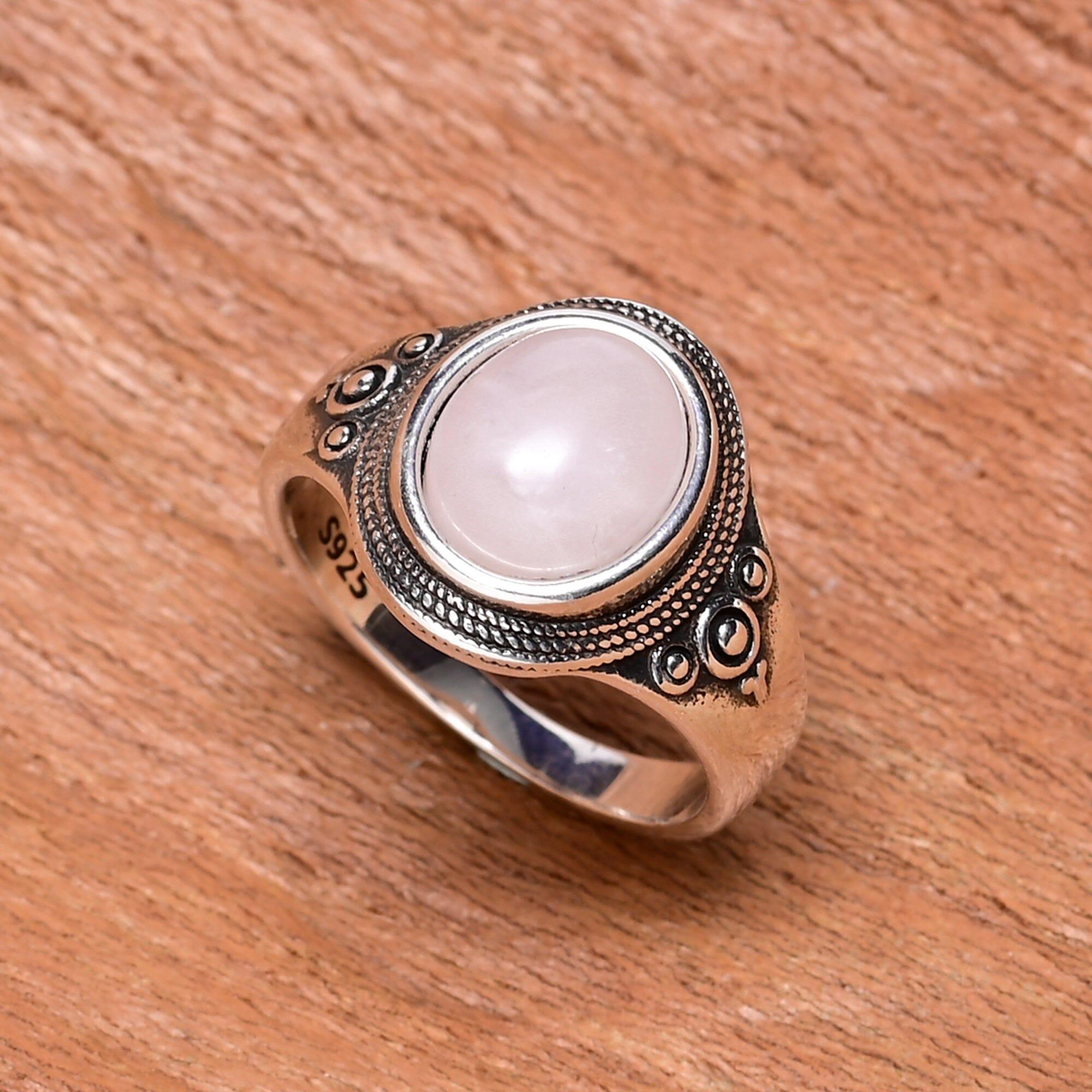 Anello Macha con Quarzo Rosa “Positività Senza Tempo”